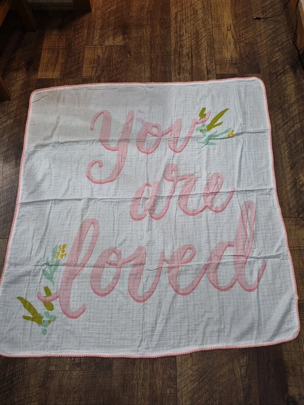 Baby Girl 100% Cotton Muslim Blanket Lovey Swaddle You Are Loved